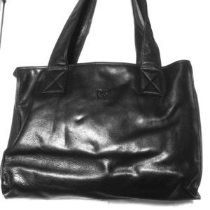 DKNY black leather shoulder bag